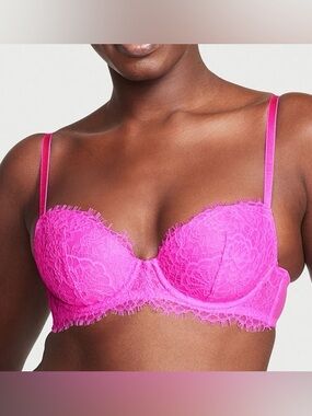 Victoria’s Secret Hot Pink Lace Balconette Bra
